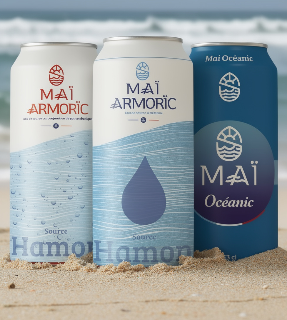 Les canettes Maï Armoric et Maï Océanic posées dans le sable